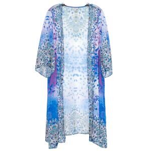 Avenue Womens Top Kimono Duster Sheer Art To Wear Abstract Boho Beach 22/24 GD